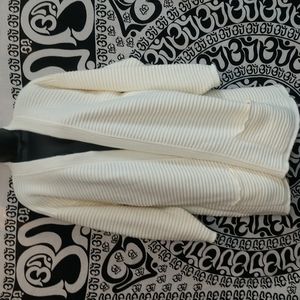 Womens long cream caridigan. Size L/XL